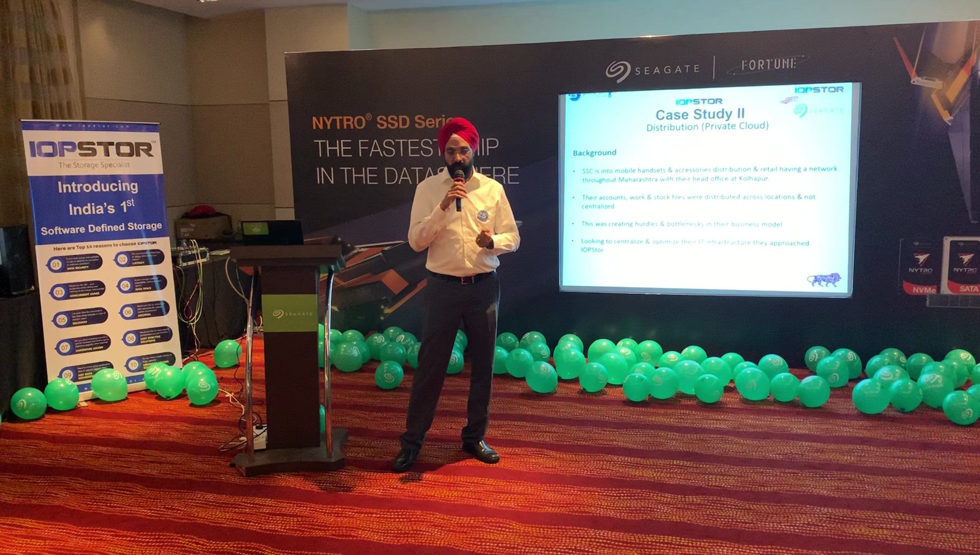 Slide: IOPSTOR case study, a distribution company's private cloud