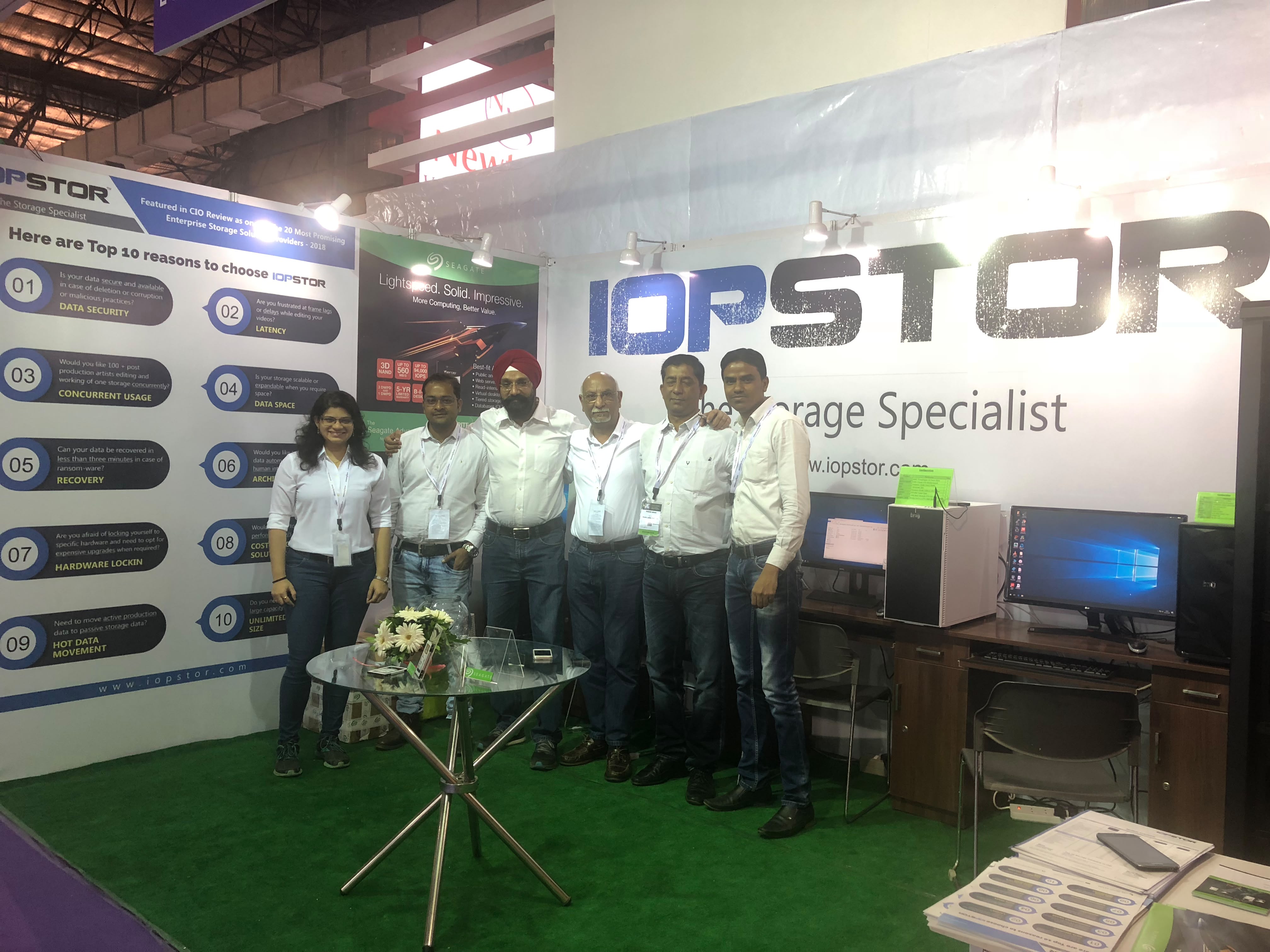The IOPSTOR team at stall E-544, Broadcast India Show 2018